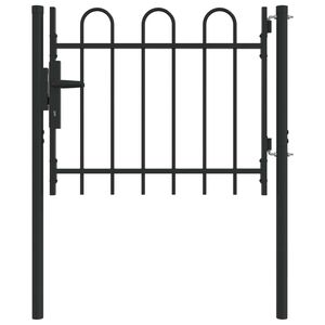 vidaXL Ograjna vrata BOXTEL 103 x 124,5 cm Pra&scaron;no lakirano jeklo Siva