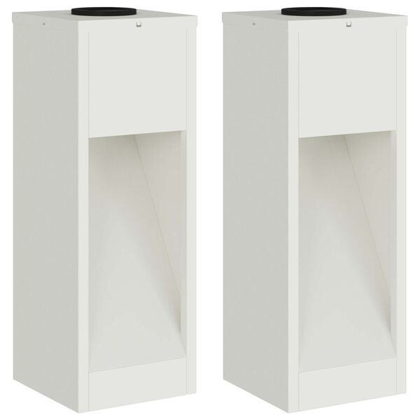 vidaXL Sončna LED svetilka za pot 2 pcs Bela Medenina