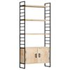 vidaXL Knjižna omara 4-nadstropna 80x30x180 cm trden mangov les