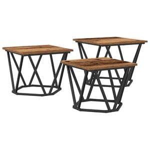 vidaXL Klubska miza 3 kos Star les 50 x 50 x 40 cm