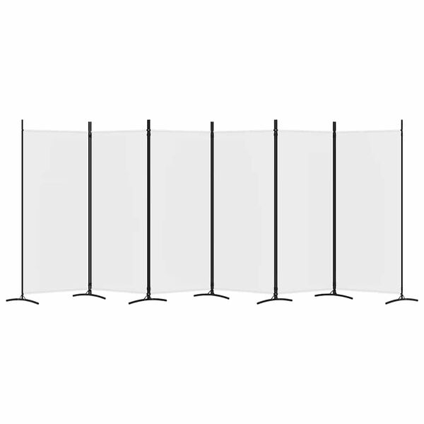 vidaXL Paravan 6-delni bel 520x180 cm blago