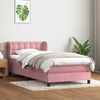 vidaXL Box Spring postelja z vzmetnico Pink 100x220 cm Velvet