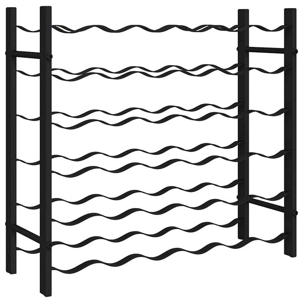 vidaXL Stojalo za vino za 36 steklenic črno železo