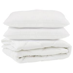 vidaXL Odeja z blazino 3 pcs Bela Mikrovlakna
