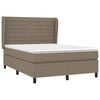 vidaXL Box spring postelja z vzmetnico taupe 140x190 cm blago