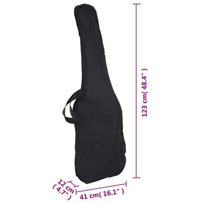 vidaXL Električna bas kitara za začetnike s torbo modro črna 4/4 46"