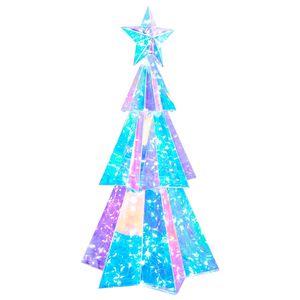vidaXL Prizmatično iridescentno LED božično drevo večbarvno