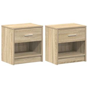 vidaXL Nočne omarice 2 kosa s predalom sonoma hrast 39x28x41 cm