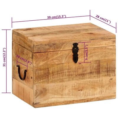 vidaXL Škatla za shranjevanje 39x28x31 cm trden mangov les