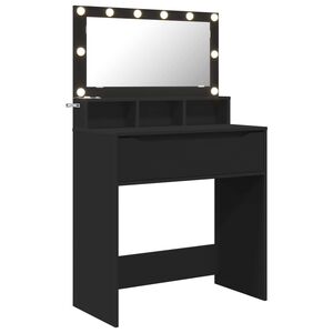 vidaXL Toaletne mize za spalnice Črna 80 x 39,5 x 135 cm