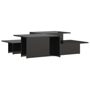 vidaXL Klubska mizica 2 kosa visok sijaj črna 111,5x50x33 cm kons. les