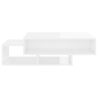 vidaXL Klubska mizica visok sijaj bela 105x55x32 cm iverna plošča