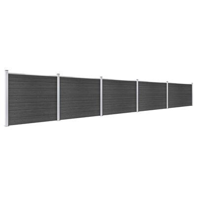 vidaXL Komplet ograjnih panelov WPC 872x146 cm siv