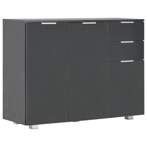 vidaXL Komoda visok sijaj črna 107x35x80,5 cm