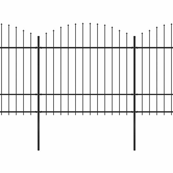 vidaXL Vrtna ograja s suličastim vrhom jeklo 1426x175 cm črne barve