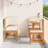vidaXL Vrtnik Bistro Set 4 pcs Rjava Masiven les akacije