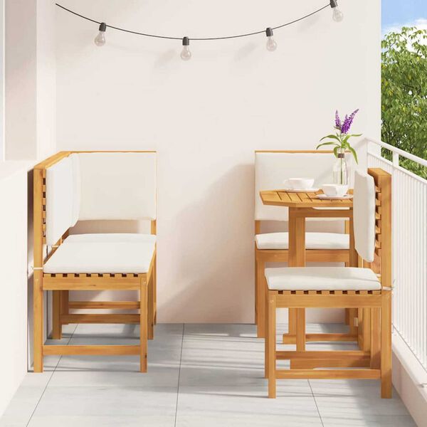 vidaXL Vrtnik Bistro Set 4 pcs Rjava Masiven les akacije