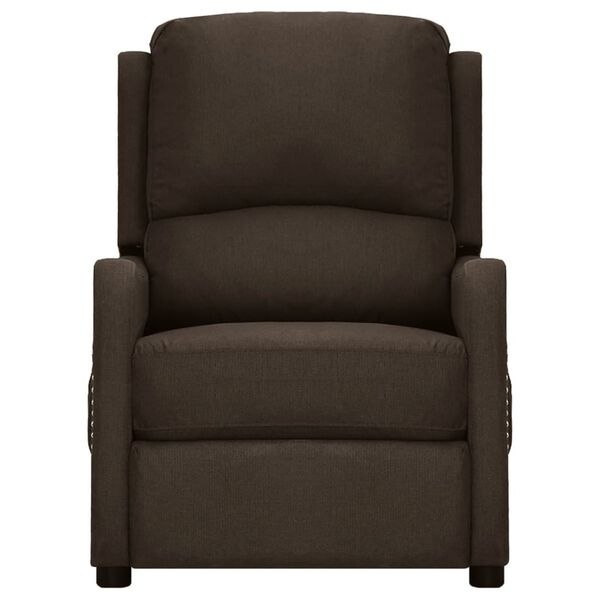 vidaXL Masažni stol s funkcijo vstajanja temno rjavo blago