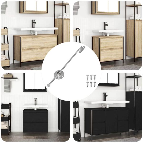 vidaXL Spojnik s potegom 439 pcs srebrna elezo