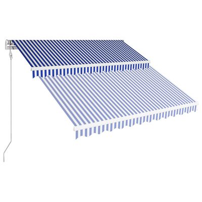 vidaXL Avtomatsko zložljiva tenda 350x250 cm modra in bela