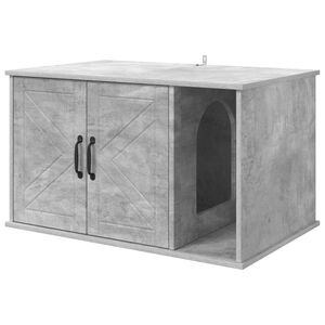 vidaXL Mačja hi&scaron;a Beton 85 x 55 x 50,5 cm Inženirski les