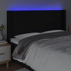 vidaXL LED posteljno vzglavje črno 203x16x118/128 cm blago