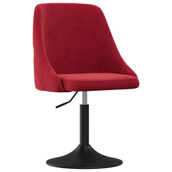 vidaXL Vrtljivi jedilni stoli 2 kosa vinsko rdeč žamet