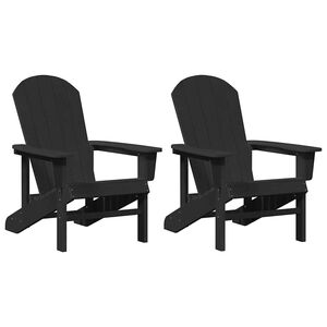 vidaXL Vrtni Stol 2 pcs Črna 82 x 74 x 92 cm Polietilen