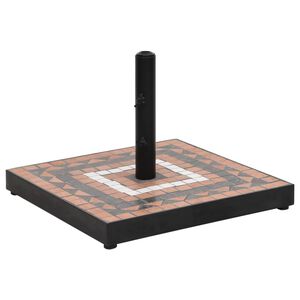 vidaXL Podstavek za senčnik terakota in bel kvadraten 12 kg