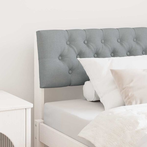 vidaXL Tapecirano vzglavje Svetlo siva 100 cm Masivno borovo les