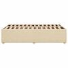 vidaXL Posteljni okvir brez vzmetnice krem 120x190 cm blago