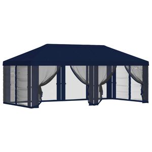 vidaXL Pokrov za gazebo s stranskimi stenami 6 x 3 m Modra Poliester