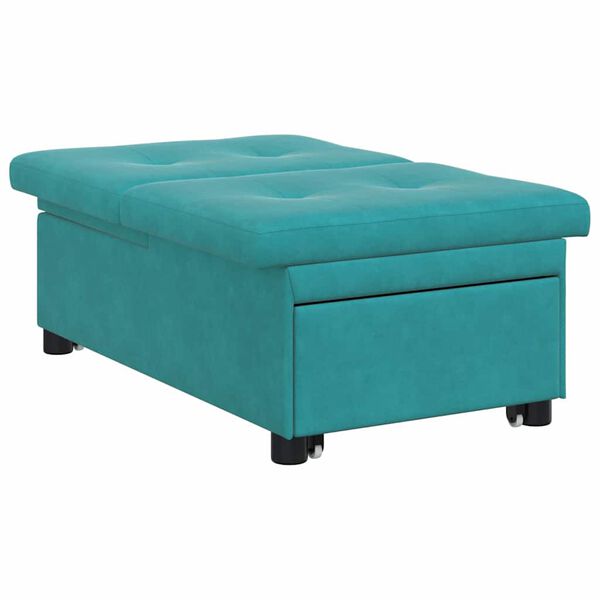 vidaXL Sofa postelja Turkizna 194 x 67 x 82 cm Žamet