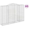 vidaXL Obokane gabion ko&scaron;are 5 kosa 300x50x200/220 cm pocinkano železo