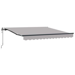 vidaXL Vlečna tenda Svetlo siva 300 x 250 cm Tkanina in aluminij