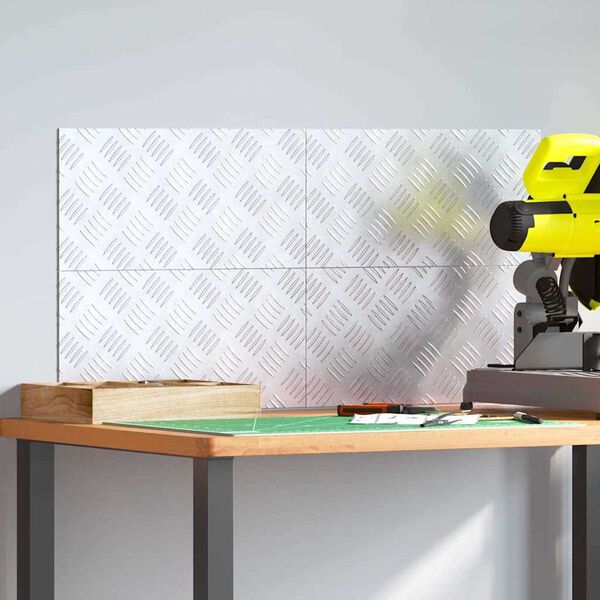 vidaXL Stopnice Pravokotna 4 pcs srebrna 40 x 20 cm Aluminij