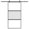 vidaXL Drsna vrata z opremo 102,5x205 cm kaljeno steklo in aluminij