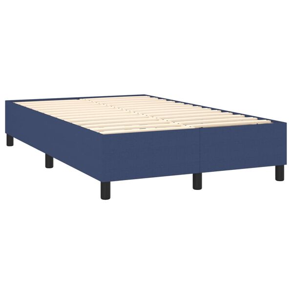 vidaXL Box spring postelja z vzmetnico modra 140x190 cm blago