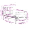 vidaXL Knjižna postelja brez vzmetnice 100x200 cm trdna borovina