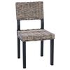 vidaXL Jedilni stol 2 pcs Črna pranja 46 x 55 x 84 cm Kubu rattan