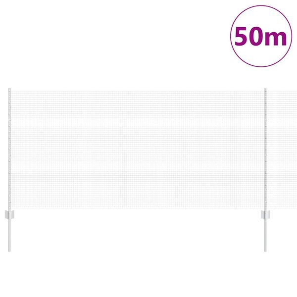 vidaXL Ograja s stebrom srebrna 1 x 50 m Jeklo