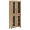 vidaXL Visok predalnik 2 pcs Umetni hrast 69,5 x 34 x 180 cm