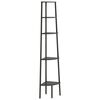vidaXL 5-nadstropni kotni regal črn 45,5x31,5x180 cm