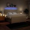 vidaXL Box spring postelja z vzmetnico krem 180x200 cm blago