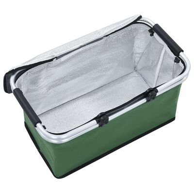 vidaXL Zložljiva hladilna torba zelena 46x27x23 cm aluminij