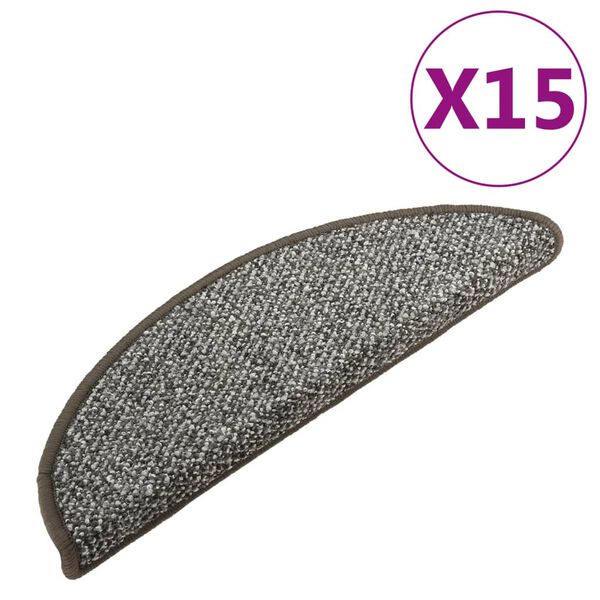 vidaXL Preproge za stopnice 15 kosov antracitne 65x21x4 cm