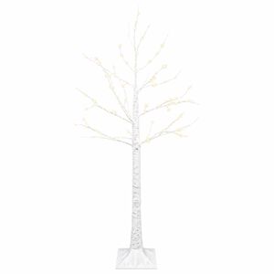 vidaXL Božično drevo breza Bela 22 x 22 x 120 cm Plastika 174 LED