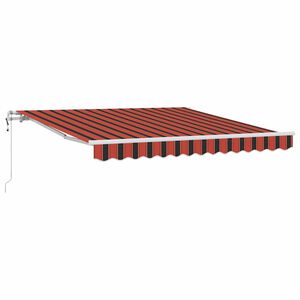 vidaXL Vlečna tenda oranžna in rjava 300 x 250 cm Tkanina in aluminij