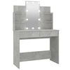 vidaXL Toaletna mizica z LED lučkami betonsko siva 96x40x142 cm