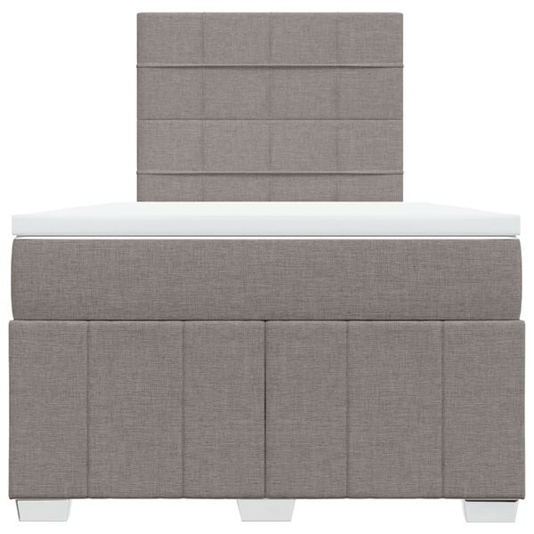 vidaXL Box spring postelja z vzmetnico taupe 120x190 cm blago
